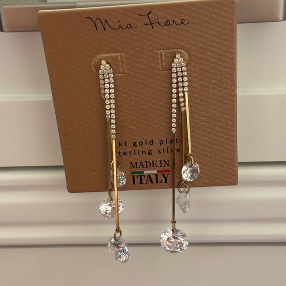 Mia Fiore 18K Gold Plated Droop Earrings RARE - Picture 1 of 1